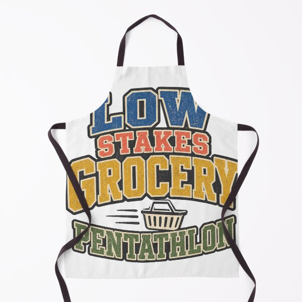 Item preview, Low Stakes Grocery Pentathlon Badge designed and sold by aihrgdesign.