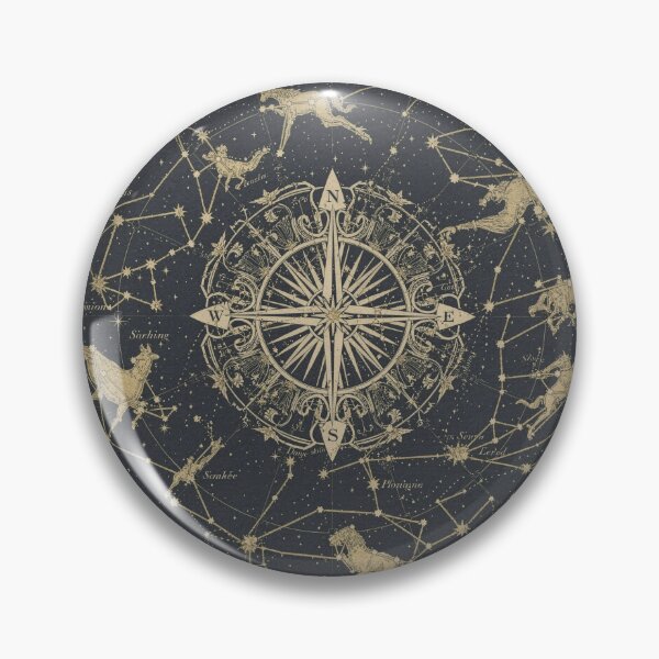 Item preview, Vintage Constellation Map of the Night Sky Gilt Print designed and sold by PictorialWhimsy.