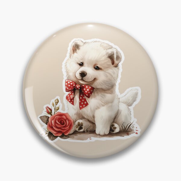 Item preview, Samoyed with a Red Rose designed and sold by Erika Kaisersot.