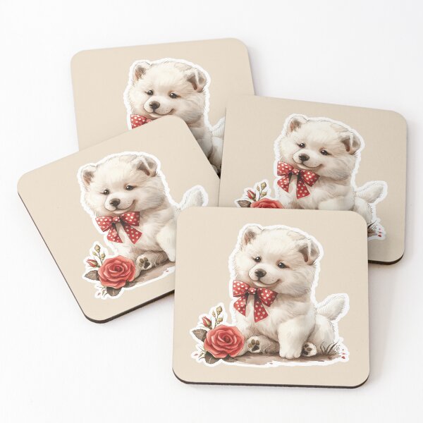 Item preview, Samoyed with a Red Rose designed and sold by Erika Kaisersot.