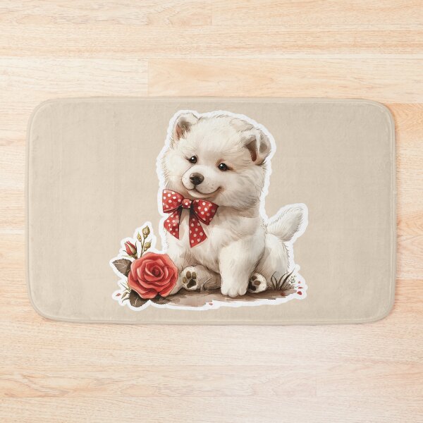 Item preview, Samoyed with a Red Rose designed and sold by Erika Kaisersot.
