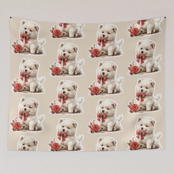 Item preview, Samoyed with a Red Rose designed and sold by Erika Kaisersot.