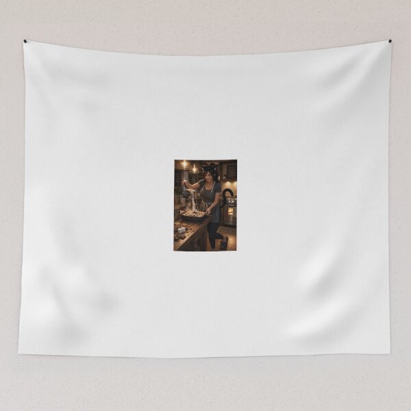 Item preview, Cat Girl Baking Smores in Cozy Kitchen designed and sold by CathryneDelamort.