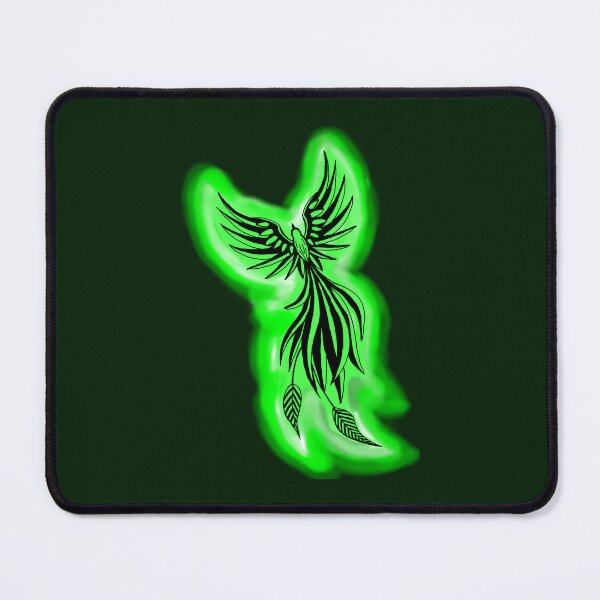 Item preview, Green Neon Phoenix - Luminous Firebird Fantasy Art designed and sold by URSM.