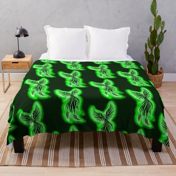 Item preview, Green Neon Phoenix - Luminous Firebird Fantasy Art designed and sold by URSM.