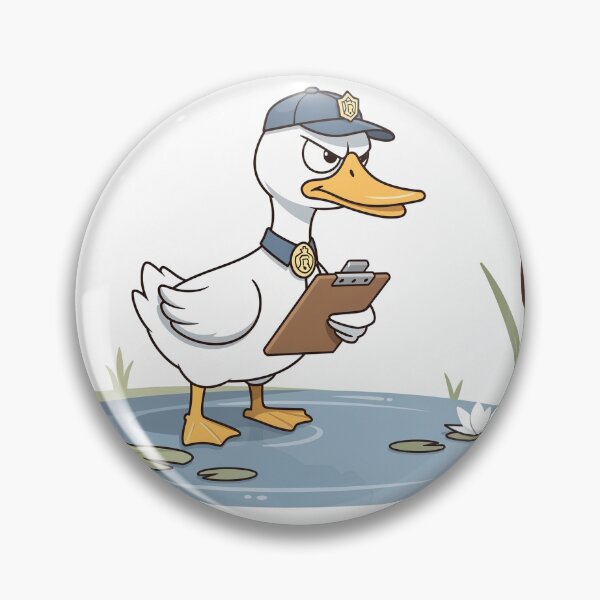 Item preview, Very Official Duck Inspector on Duty Cartoon Art designed and sold by PictorialWhimsy.