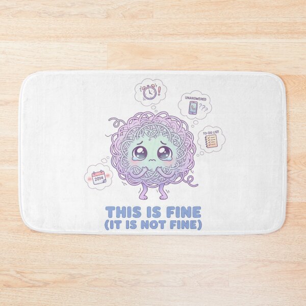 Item preview, Anxiety Monster This Is Fine Funny Mental Health Kawaii designed and sold by LunaMarkos.