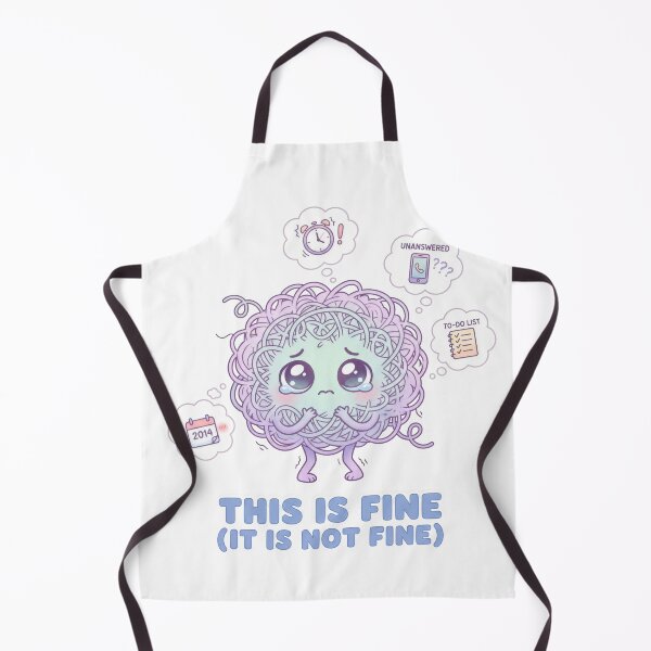 Item preview, Anxiety Monster This Is Fine Funny Mental Health Kawaii designed and sold by LunaMarkos.