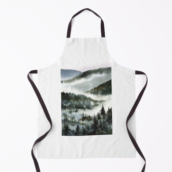 Item preview, Misty Blue Forest Mountain Landscape Watercolor designed and sold by Por564.