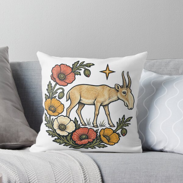 Item preview, Woodcut Saiga Poppy Star Emblem designed and sold by aihrgdesign.