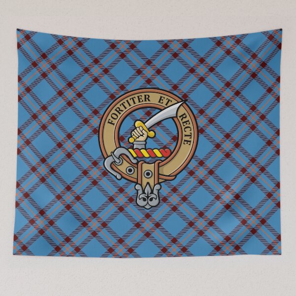 Item preview, Clan Elliot Crest over Ancient Tartan designed and sold by sifis.