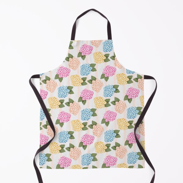 Item preview, Blue Pink Peach and Yellow Hydrangea Garden with Peach Stripes designed and sold by JasmineGDesigns.