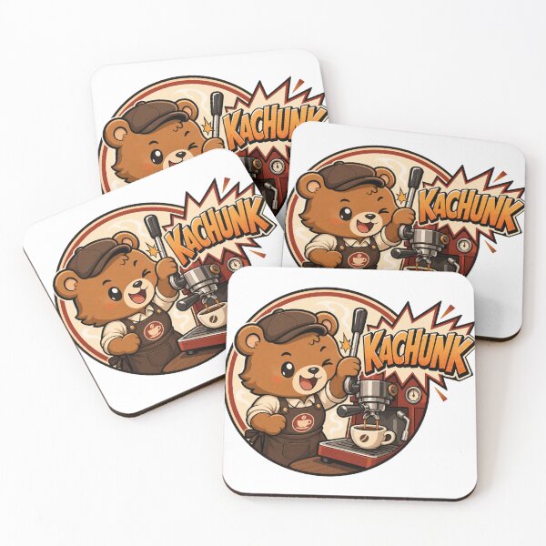 Item preview, Kachunk Coffee Mascot Onomatopoeia designed and sold by MOSIDRIP™.