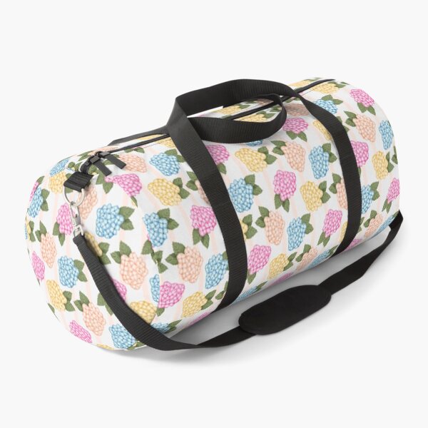 Item preview, Blue Pink Peach and Yellow Hydrangea Garden with Peach Stripes designed and sold by JasmineGDesigns.