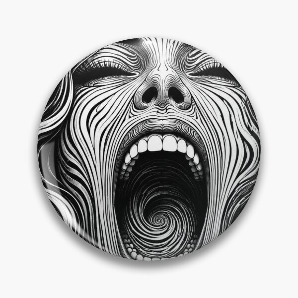 Item preview, Psychedelic Scream | Black & White Optical Illusion Art designed and sold by ravuh.