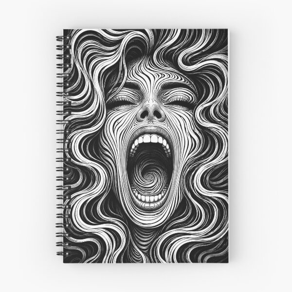 Item preview, Psychedelic Scream | Black & White Optical Illusion Art designed and sold by ravuh.
