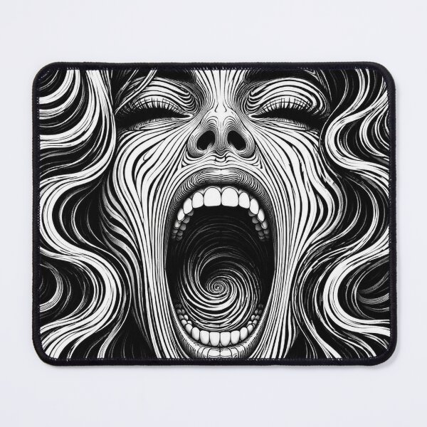 Item preview, Psychedelic Scream | Black & White Optical Illusion Art designed and sold by ravuh.