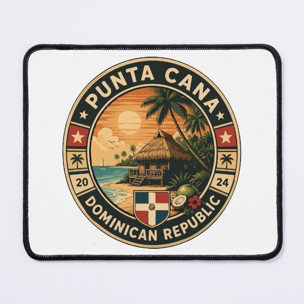 Item preview, Punta Cana Dominican Republic Vintage Travel Poster & Beach Hut Art designed and sold by JoJoLoL.