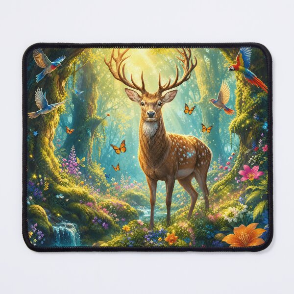 Item preview, Majestic Deer in Enchanted Forest Art designed and sold by LuisWorks.