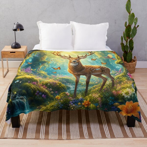 Item preview, Majestic Deer in Enchanted Forest Art designed and sold by LuisWorks.