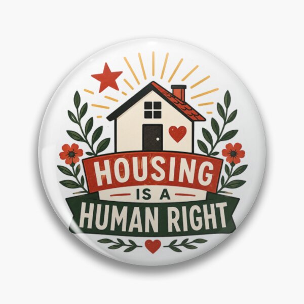 Item preview, Housing Is a Human Right – Retro Socialist Housing Design designed and sold by darametzgerart.