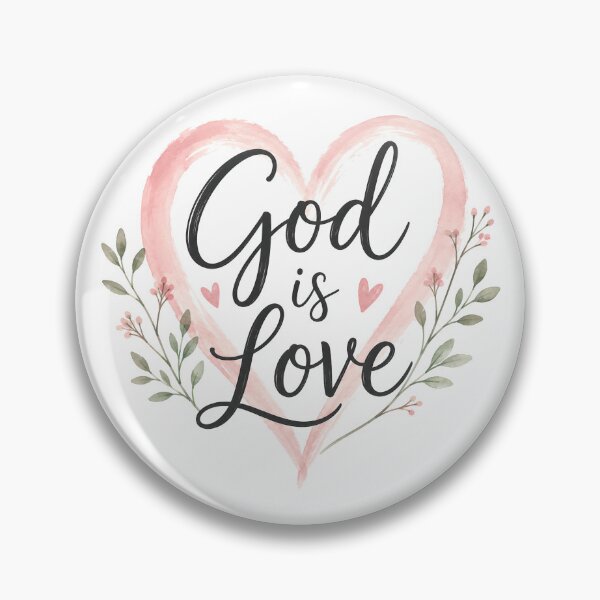 Item preview, God Is Love – Blush Floral Heart designed and sold by Stubblejumper Artworks.