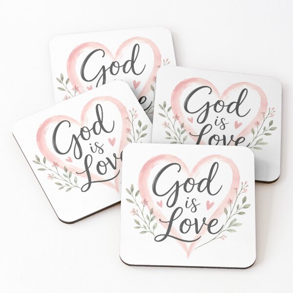 Item preview, God Is Love – Blush Floral Heart designed and sold by Stubblejumper Artworks.