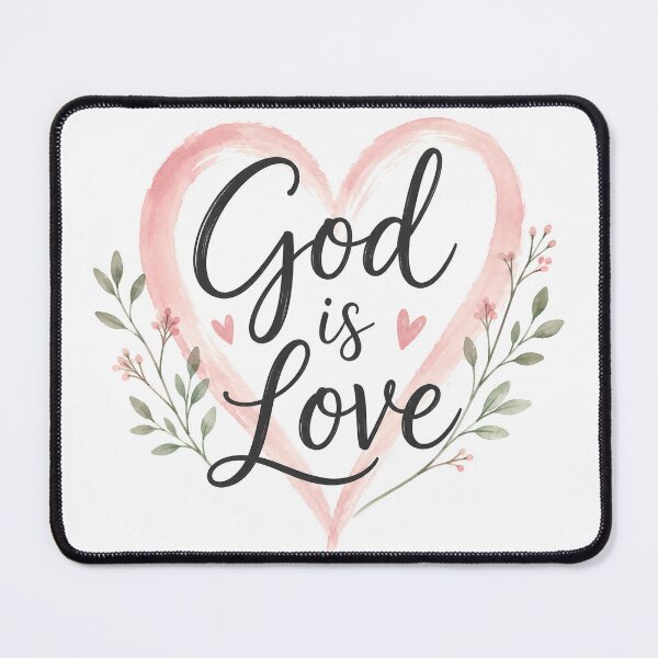 Item preview, God Is Love – Blush Floral Heart designed and sold by Stubblejumper Artworks.