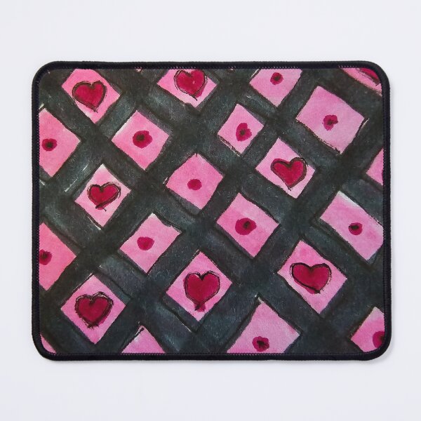 Item preview, Pink and Grey, Gridded Hearts Today designed and sold by DancingCreek.