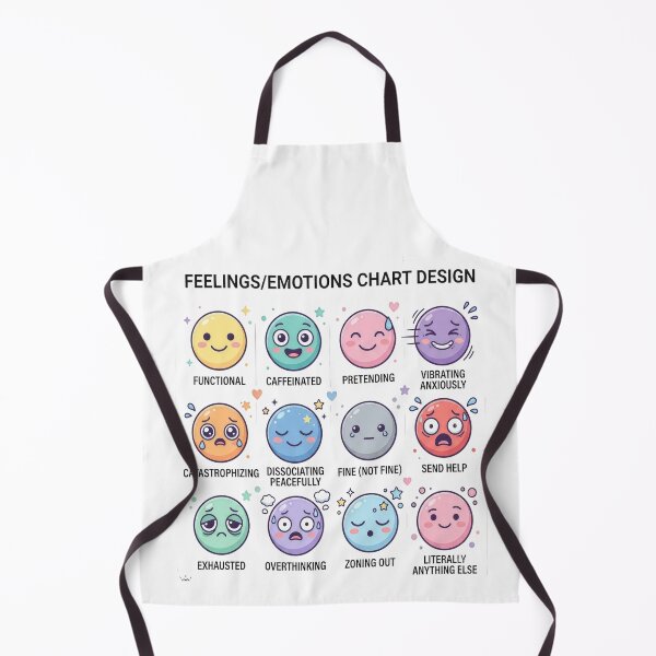 Item preview, Feelings Chart Parody Funny Mental Health Humor Anxiety designed and sold by LunaMarkos.