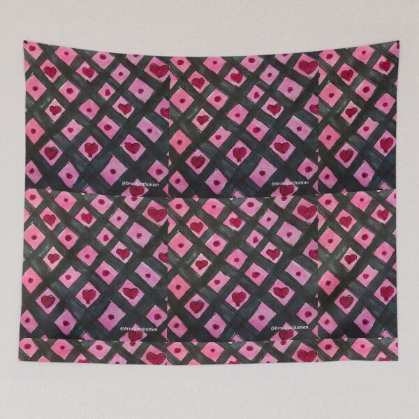 Item preview, Pink and Grey, Gridded Hearts Today designed and sold by DancingCreek.