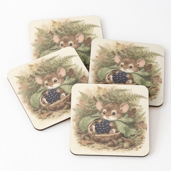Item preview, Mouse Folk Guarding a Single Hoarded Blackberry Storybook Art designed and sold by PictorialWhimsy.