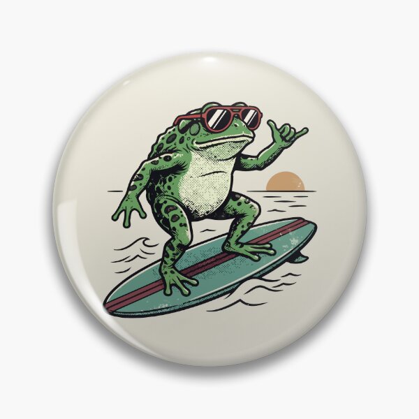Item preview, Surfing Frog Retro Sunset Surfboard Sunglasses Shaka designed and sold by Amir Faysal.