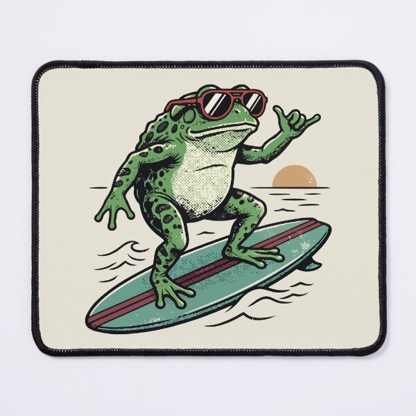 Item preview, Surfing Frog Retro Sunset Surfboard Sunglasses Shaka designed and sold by Amir Faysal.