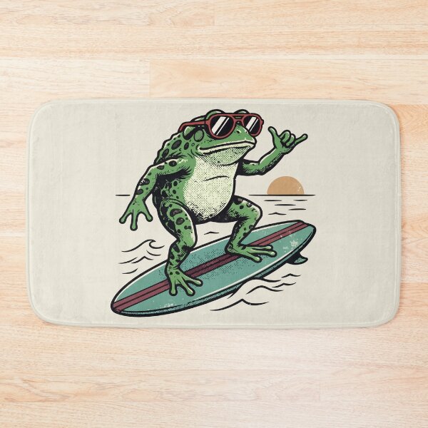 Item preview, Surfing Frog Retro Sunset Surfboard Sunglasses Shaka designed and sold by Amir Faysal.