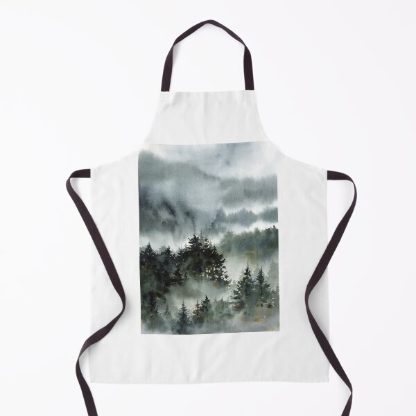Item preview, Misty Blue Forest Mountain Landscape Watercolor designed and sold by Por564.