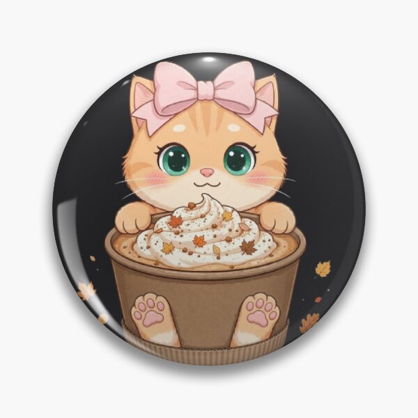 Item preview, Cute Fall Pumpkin Spice Latte Cat Autumn Cozy Coffee designed and sold by Moody Vibes Studio.
