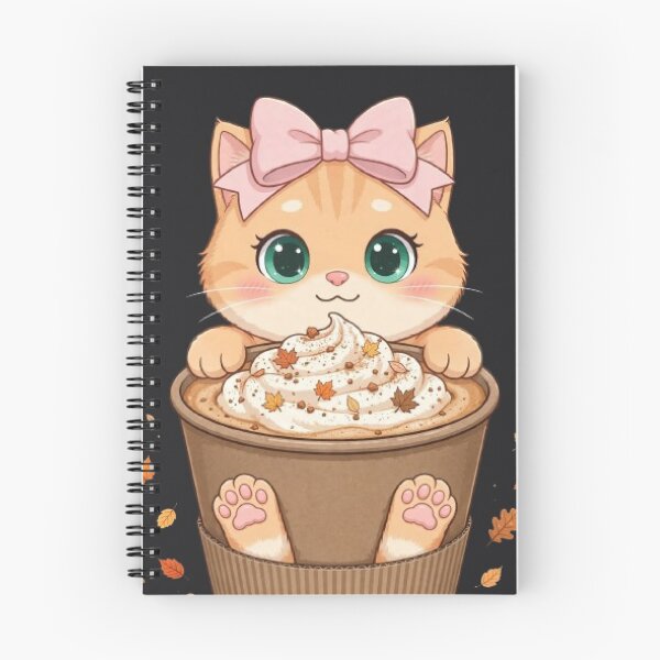 Item preview, Cute Fall Pumpkin Spice Latte Cat Autumn Cozy Coffee designed and sold by Moody Vibes Studio.