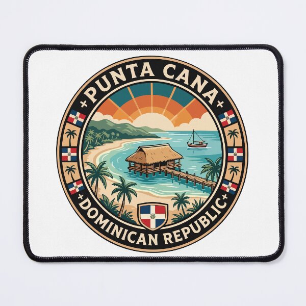 Item preview, Punta Cana Dominican Republic Vintage Travel Poster & Beach Hut Art designed and sold by JoJoLoL.