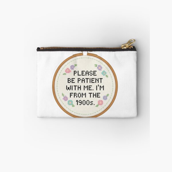 Item preview, Please Be Patient With Me Im From The 1900s Cross Stitch Embroidery Hoop Funny Quote designed and sold by raedattia.