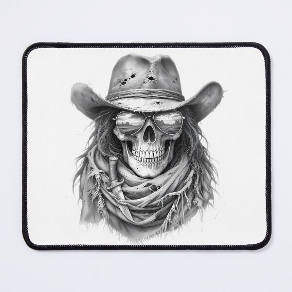 Item preview, Cowboy Skull with Sunglasses, Dagger, and Bandana designed and sold by Linework Studio.