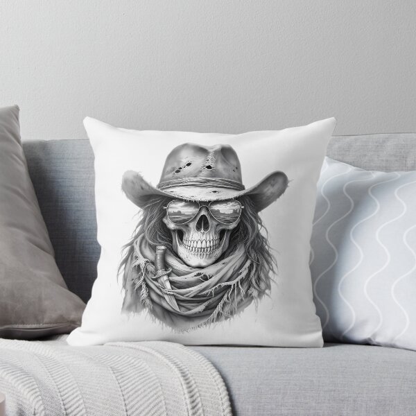 Item preview, Cowboy Skull with Sunglasses, Dagger, and Bandana designed and sold by Linework Studio.