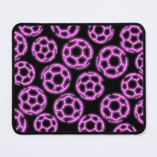 Item preview, Purple neon glow line art sketch soccerballs designed and sold by katzdzynes.