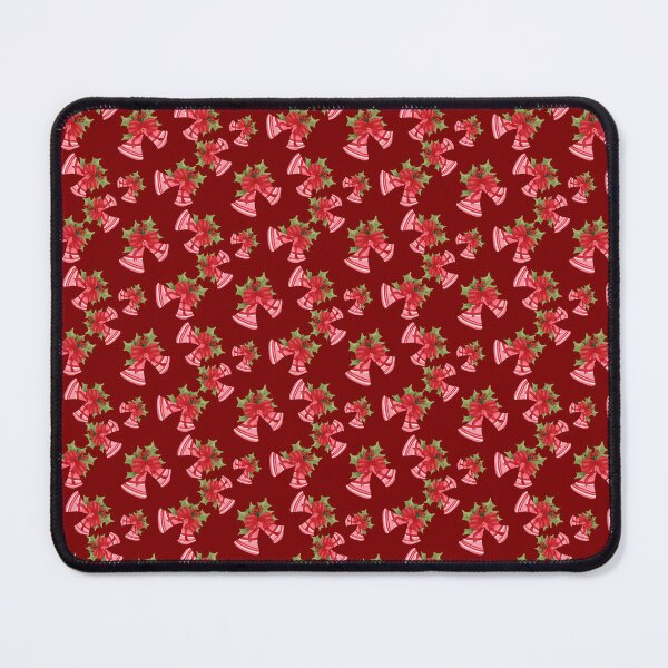 Item preview, Christmas Bells with Red Bow and Berries Deep Red designed and sold by JasmineGDesigns.