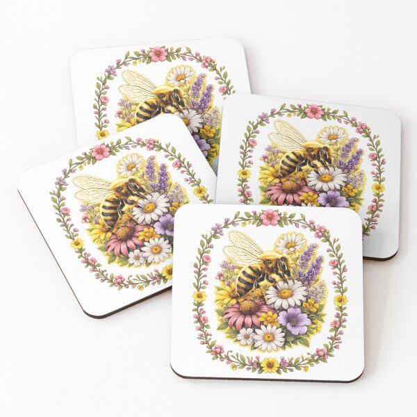 Item preview, Golden Glow Honey Bee Floral Wreath  designed and sold by Witch Joseph.
