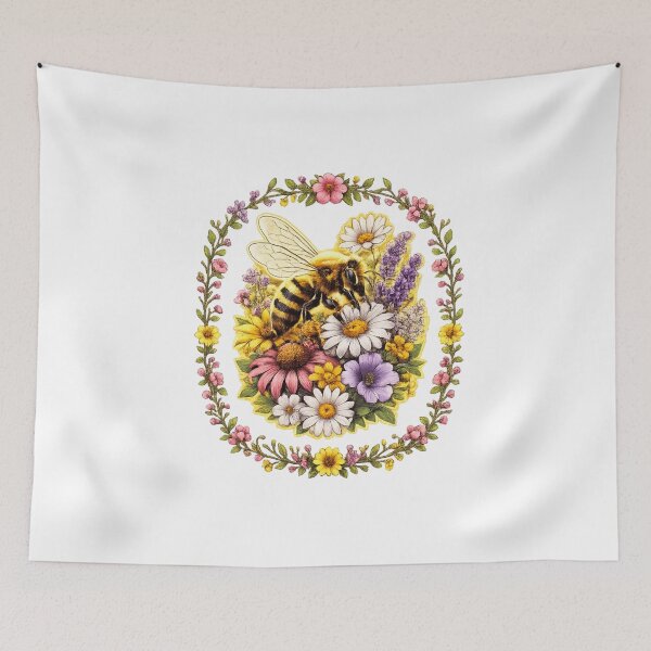 Item preview, Golden Glow Honey Bee Floral Wreath  designed and sold by Witch Joseph.