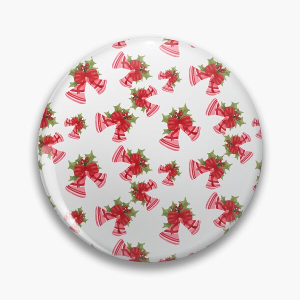 Item preview, Christmas Bells with Red Bow and Berries Off White designed and sold by JasmineGDesigns.