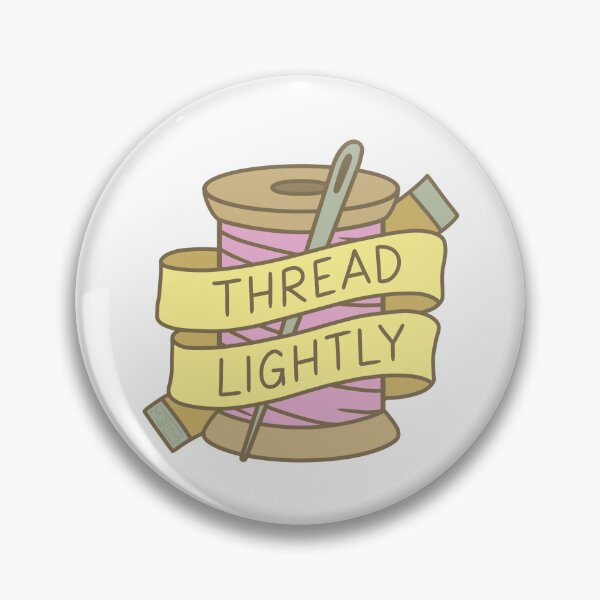 Item preview, Thread Lightly – Pastel Sewing Humor Spool & Needle Design designed and sold by TiffanyMcKee.