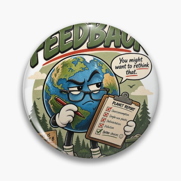 Item preview, Earth Has Feedback – Funny Eco Humor Sustainability Design designed and sold by Kakitto.