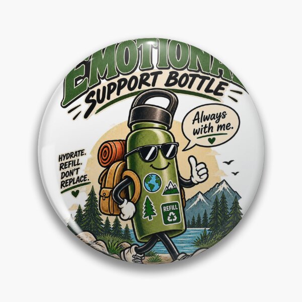 Item preview, My Emotional Support Bottle – Funny Reusable Water Bottle Eco Humor designed and sold by Kakitto.
